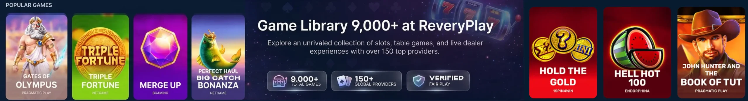 Game grid at ReveryPlay library to show high variety of titles