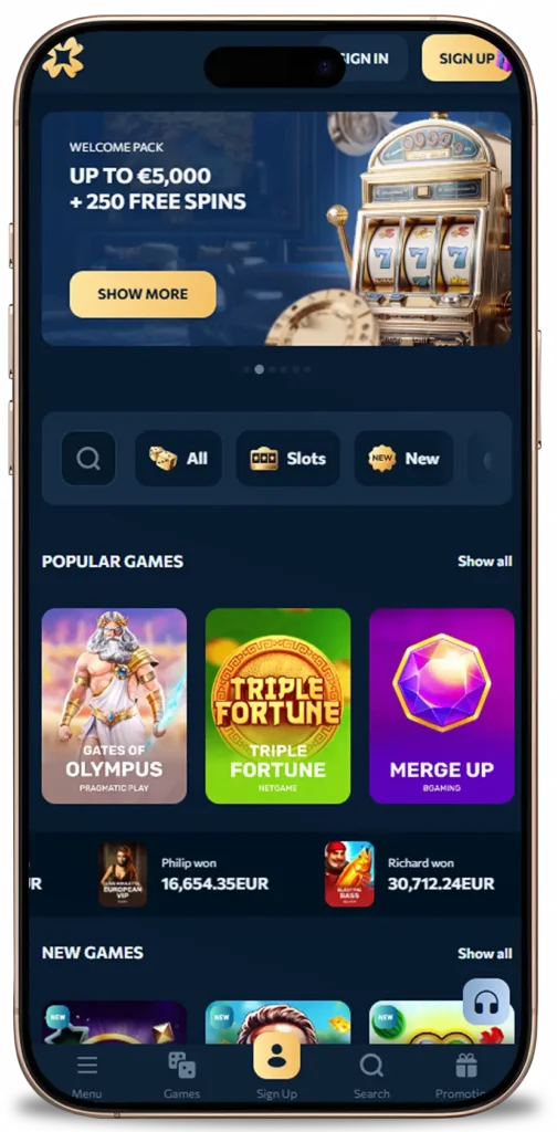 Menu design for Revery Play interface to show mobile navigation